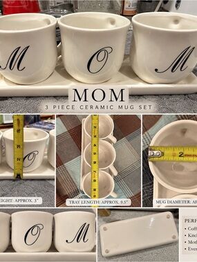 Ceramic Flower Pot Set MOM super cute.